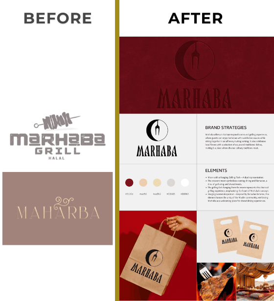 Marhaba Restaurant — Logo — Before & After