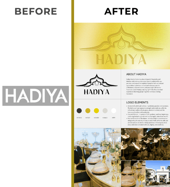 Hadiya Hotel & Events Center — Logo — Before & After